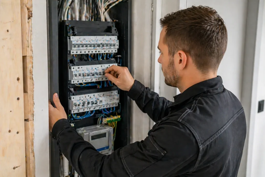 Vakman vervangt een groepenkast in een woning voor meterkast vervangen Gorinchem