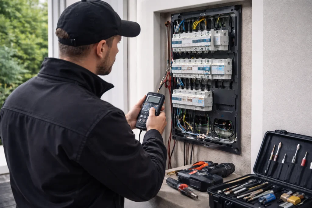 Elektricien bezig met meterkast vervangen Gorinchem in een moderne woning