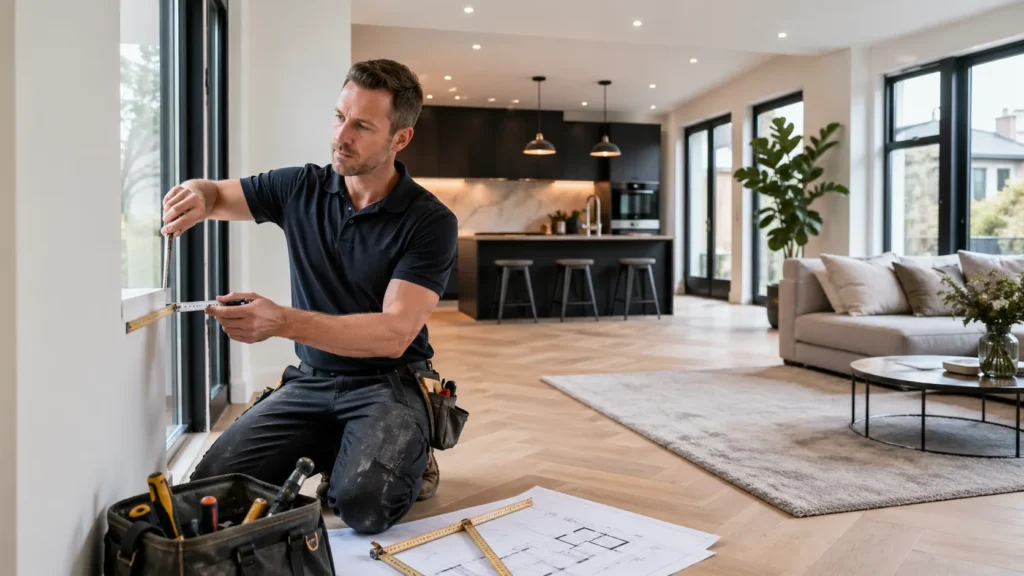 Renovatie Gorinchem met vakman die een moderne woonruimte nauwkeurig opmeet