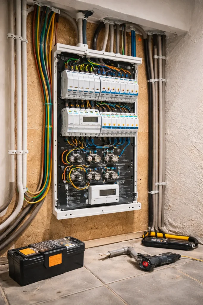 Moderne meterkast met nette bekabeling na vervanging in Gorinchem