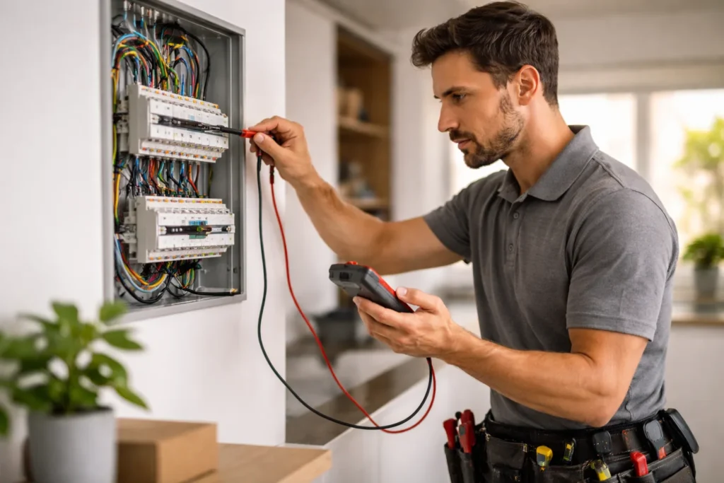 Elektricien in Gorinchem controleert een groepenkast bij storing en veilige uitbreiding van elektra