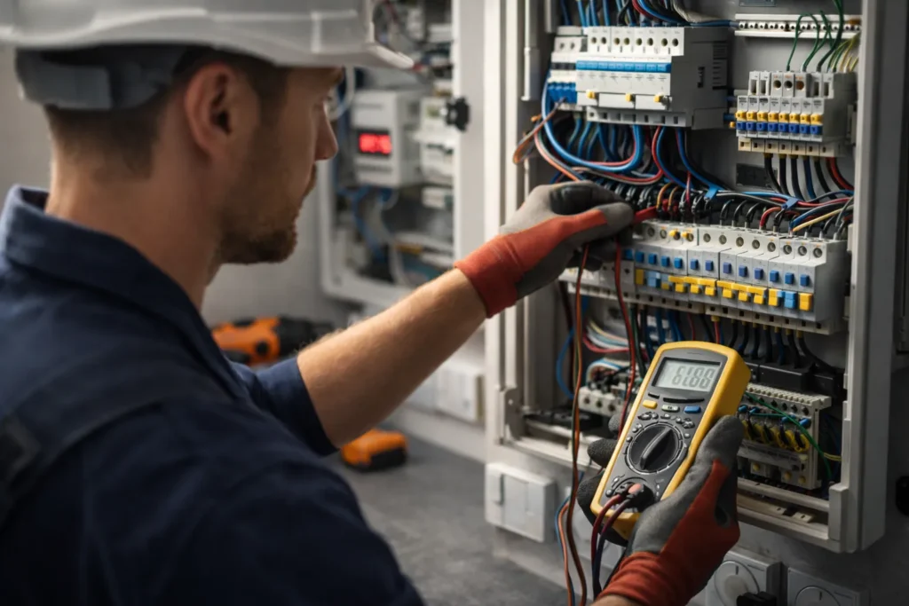elektricien Gorinchem controleert meterkast en bedrading voor veilige elektrische installatie
