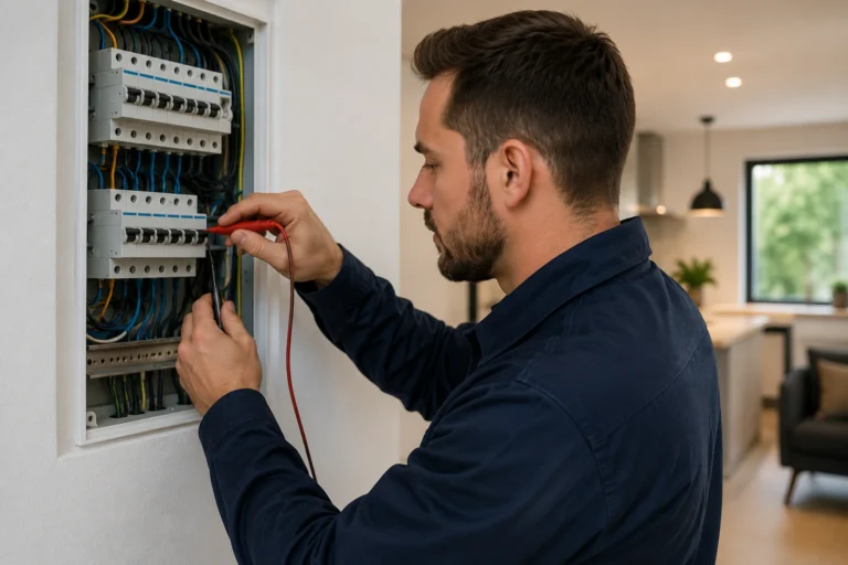 Elektricien Gorinchem voert werkzaamheden uit aan een moderne groepenkast in een woning