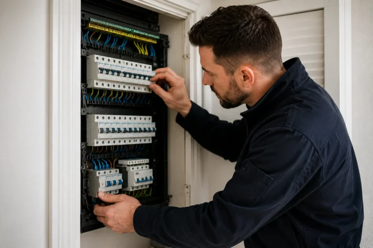 Monteur vervangt een moderne meterkast in een woning in Gorinchem
