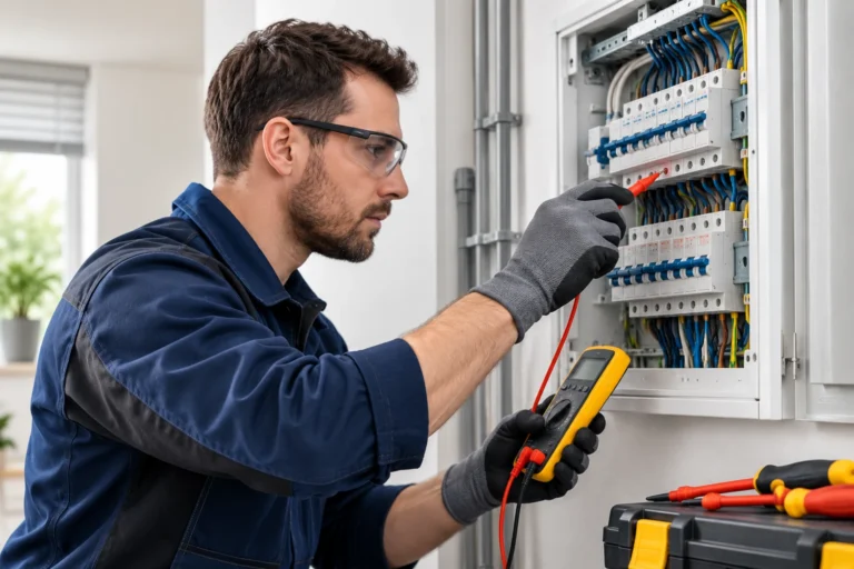 Elektricien Gorinchem controleert een moderne groepenkast en elektrische installatie in een woning.