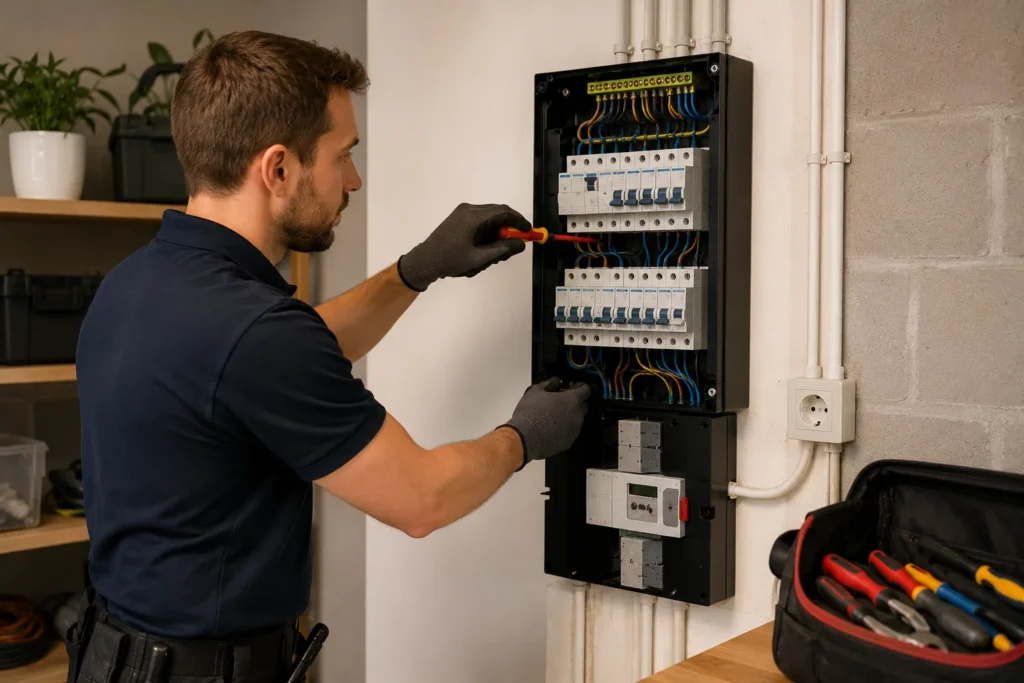 Elektricien bezig met meterkast vervangen in Gorinchem
