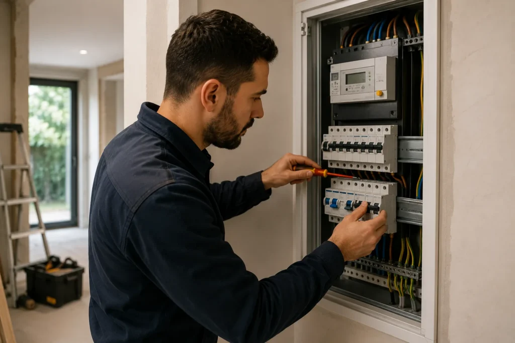 Elektricien vervangt een oude meterkast in een woning in Gorinchem