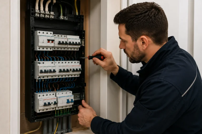 Elektricien vervangt een moderne meterkast in een woning in Gorinchem