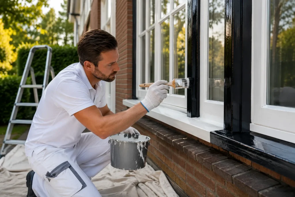 Schilderwerk Gorinchem door een vakschilder die houten kozijnen professioneel schildert